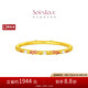 周大福SOINLOVE蜜粉金十里紅妝黃金珠花錦鯉手鐲 58mm VR1059七夕