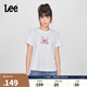 Lee25春夏新品標(biāo)準(zhǔn)版圓領(lǐng)蝴蝶圖案印花女短袖T恤 白色 M 