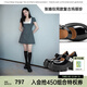 MIO【張婧怡同款】米奧春季超高跟單鞋蝴蝶搭扣淺口瑪麗珍鞋女 黑色 37