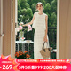 Olrain【度假風(fēng)流蘇鏤空蕾絲套裝】歐芮兒時(shí)尚套裝女夏季女裝兩件套 奶茶杏 M