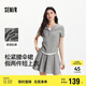 森馬（Semir）套裝女短款假兩件上衣松緊腰傘裙2025夏季時(shí)尚兩件套107425117002