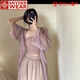 SNYDER WEAR新款開衫女秋季外搭高端氣質(zhì)溫柔風(fēng)開衫上衣百搭寬松針織衫外套女 淺紫色 薄款 S 建議（80-95斤）