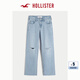 HOLLISTER25春夏新款baggy風(fēng)星星圖案破洞牛仔褲女裝KI355-5367 破洞款水洗 26 160/66A 2標(biāo)準(zhǔn)版