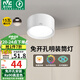 雷士（NVC）LED筒燈家用客廳臥室吊頂過道免開孔明裝天花燈PC白色15瓦暖白光