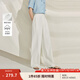 茵曼（INMAN）章若楠同款法式垂感白色女裝直筒闊腿褲2025年夏季新款長褲子 珍珠白 S