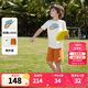 NIKE 耐克童裝男童短袖T恤短褲2件套2025夏季新款兒童純棉套裝小嬰童 鎘黃 130 /64 【建議身高116-122cm】