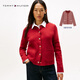 TOMMY HILFIGER25新款秋冬女裝雙面穿優(yōu)雅通勤合身圓領(lǐng)針織開衫外套40846 紅色/紅白條紋0E5 XS （推薦：90-100斤）