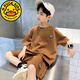 G.DUCKKIDS男童夏裝套裝2025新款中大童男孩衣服夏季短袖短褲兩件套薄款帥氣 卡其色【套裝】 150 cm適合140-150cm年齡9-10歲