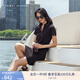 TOMMY HILFIGER【鑲邊V領(lǐng)】夏季女裝氣質(zhì)休閑通勤顯瘦POLO連衣裙76J5007 藏青色FAP M