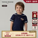 Teenie Weenie Kids小熊童裝25年夏季新款男寶寶海軍水手領(lǐng)短袖T恤打底衫 藏青色 90 cm