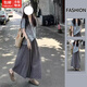 緋垚套裝女慵懶風(fēng)穿搭一整套夏秋減齡好看酷颯拽姐兩件套休閑闊腿褲 套裝【灰色上衣+格子褲】 M