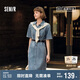 森馬（Semir）[森柔牛仔]牛仔連衣裙女夏工裝風收腰港風中長裙103324114001