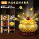 黃銅聚寶盆風(fēng)水擺件辦公室店鋪開(kāi)業(yè)客廳實(shí)心大號銅制百福缸 鴻運水晶套裝-金色8cm【精功加厚+底座】