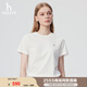 哈吉斯（HAZZYS）女裝 2025夏季新款女士多色圓領(lǐng)休閑短袖T恤女ASTSE0CBE51 米黃色OW M (160/84A 38)