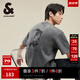 杰克·瓊斯（JACK&JONES）男裝復(fù)古簡約舒適基礎(chǔ)百搭哥特字母飛鳥寬松圓領(lǐng)短袖T恤男 石雕灰E05 L (180)