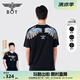 BOY LONDON【虛實(shí)共生】夏男女同款短袖AI翅膀印花機(jī)能風(fēng)T恤N01027 黑色 S