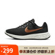 耐克NIKE跑步鞋女子透氣REVOLUTION 6低幫運動鞋DC3729-009黑金37.5