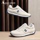 雅格獅丹（Aquascutum）男鞋2025夏季新款透氣運(yùn)動(dòng)休閑鞋時(shí)尚百搭阿甘鞋男士軟底鞋子男 白色 41 -適合運(yùn)動(dòng)鞋42碼