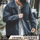 馬登工裝 法式復(fù)古獵裝夾克男重磅純棉外套水洗做舊休閑上衣春季 藏青色 L