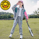 G.DUCKKIDS女童套裝春裝韓版12洋氣大童女裝運動15歲時髦衛(wèi)衣女孩春秋兩件套 繡花笑臉拼色套裝灰色 160 建議身高150cm4-15歲