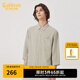 卡賓（CABBEEN）【輕薄亞麻】休閑七分袖襯衫男士2024夏季新款寬松潮牌襯衣 果灰色38 L (175) 50/175