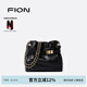 菲安妮（FION）音符系列水桶包包女包流浪包軟皮單肩斜挎包2025新款生日禮物 經(jīng)典黑-小款（不含掛件） 中包