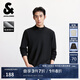 杰克·瓊斯（JACK&JONES）25年男裝秋季半高領(lǐng)舒適德絨打底衫男長(cháng)袖T恤內搭休閑高彈上衣 E40 黑色 M 175