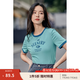 茵曼（INMAN）潮趣印花女裝圓領(lǐng)短袖T恤修身顯瘦套頭短款2025夏季新款上衣 天藍(lán)色 -18525987 M
