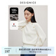 迪賽尼斯（DESIGNICE）冬季新款內搭寬松針織衫單排扣通勤簡(jiǎn)約外搭半高領(lǐng)毛衣女 米白 S
