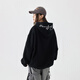 GOLFCROSS【爆款推薦】前后背字母繡花情侶款連帽衛(wèi)衣 黑色 2XL