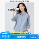 佐丹奴知識(shí)分子風(fēng)襯衫女純棉府綢破骨連肩中袖襯衣女05345463