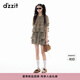 DZZIT地素半身裙2025夏季新款貓咪滿印塔克打褶設(shè)計短裙女3J2S2186O 淺綠色 M