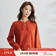 茵曼（INMAN）國(guó)風(fēng)盤扣毛衣女2025春秋季復(fù)古時(shí)尚休閑針織上衣 復(fù)古紅 M