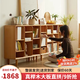 美型美酷 實(shí)木書架櫸木矮格子柜日式簡約兒童書架落地書柜學(xué)生置物架儲(chǔ)物 德國櫸木【150*30*90】