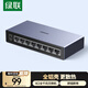 綠聯(lián)8口千兆交換機(jī) 企業(yè)級(jí)網(wǎng)絡(luò)交換器【鋁殼散熱】監(jiān)控網(wǎng)路分流器 網(wǎng)線分線器一分二/四/八口HUB15642