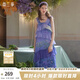 兩三事度假超仙的裙子女夏季紫色油畫藝術(shù)吊帶海邊連衣裙云霧睡蓮 紫色 M
