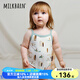 Milkbarn嬰兒包屁衣女寶寶衣服吊帶哈衣嬰幼兒連體爬爬服 云上沖浪 80cm (12-18m)