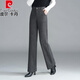 皮爾卡丹（pierre cardin）羊絨毛呢褲女2025新款秋冬季高腰寬松百搭氣質(zhì)時(shí)尚窄版直筒闊腿褲 黑灰色 加絨 加厚 XL 29 【建議115-125斤】