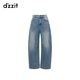 DZZIT地素牛仔褲春秋丹寧風(fēng)復古寬松廓形錐形褲子女3J3R6081S 藍色 S