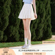 香影蓬蓬裙短裙女裝2025夏季新款a字蕾絲邊高腰小個子黑色半身裙 白色 M 160/84A/95-110斤