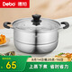 Debo德鉑不銹鋼湯鍋單層蒸鍋明火電磁爐通用燉湯煮鍋28cm