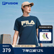 FILA FUSION斐樂潮牌情侶款針織短袖衫2025秋新款時尚涼感速干T恤 未央藍-DB XL 180/100A/XL