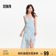 森馬（Semir）連衣裙女設(shè)計感荷葉邊2025夏季吊帶暈染碎花雪紡裙109325114009