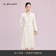 拉珂蒂（La Koradior）修身通勤優(yōu)雅時尚春季純色假兩件氣質連衣裙女 淡黃 M