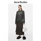 Acne Studios[6期免息][早秋新品]男女同款做舊1996印花寬松落肩長袖T恤 淡黑色 XS -女 / XXS-男