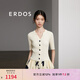 ERDOS 春夏圓領(lǐng)抽條修身顯瘦簡約優(yōu)雅V領(lǐng)開衫百搭日常女針織衫 白 M 160/84A