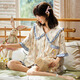 宮蝶【涼感型】迪士尼愛(ài)麗絲7A抑菌睡衣女夏季純棉短袖家居服套裝
