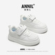 安奈兒兒童小白鞋幼兒園2025新款冬季男童白色百搭板鞋女童運動(dòng)鞋秋 白色 31 內長(cháng)19.9cm/建議腳長(cháng)18.9cm
