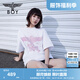 BOY LONDON【暗夜星辰】 秋季情侶款短袖燙鉆粉色老鷹T恤 N01003 白色 S