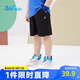 361°兒童短褲夏季男女童3-12歲透氣運動褲梭織五分褲 黑 120